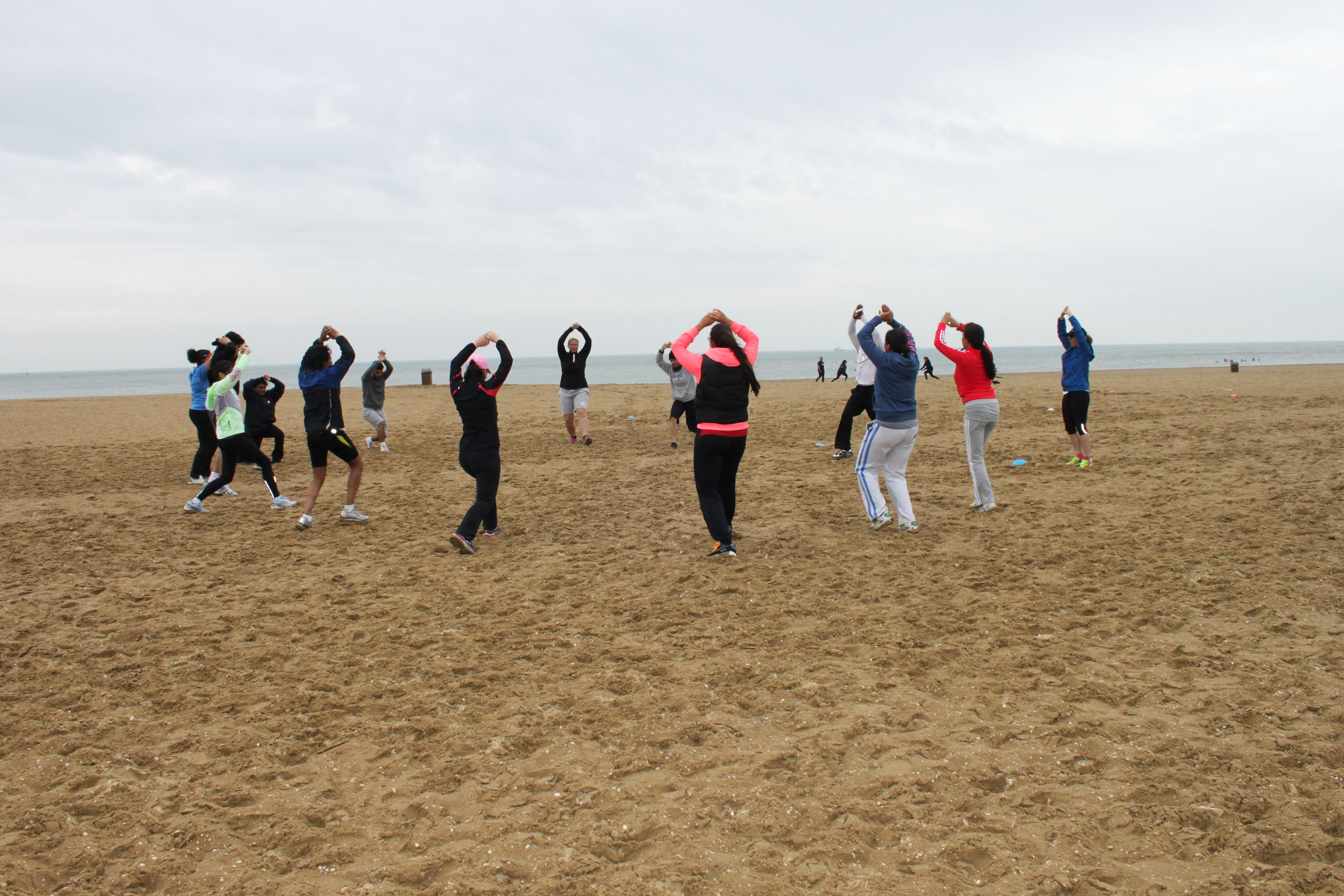 Groepstraining op het strand
